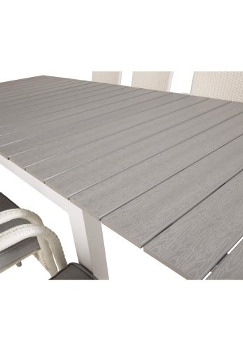 VENTURE DESIGN Anna hagestol med armlener - hvit rotting og stl 