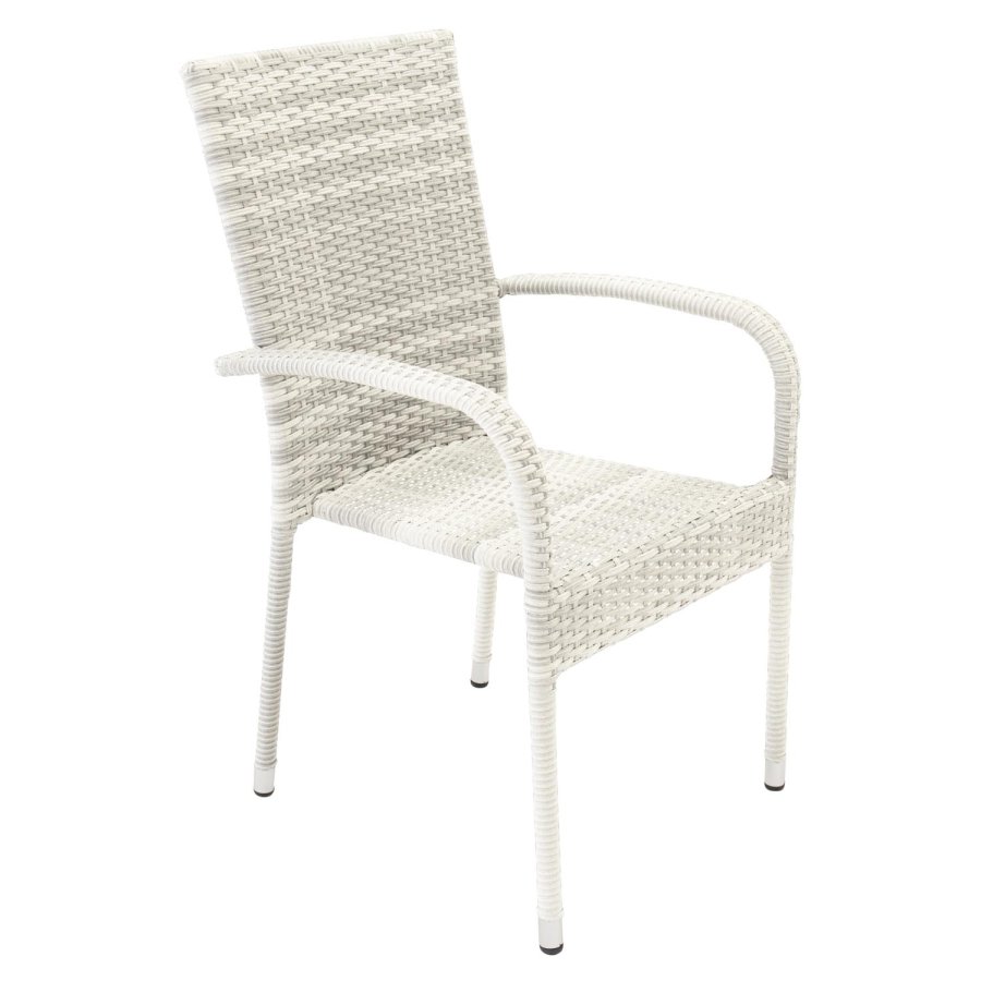 VENTURE DESIGN Anna hagestol med armlener - hvit rotting og stl 