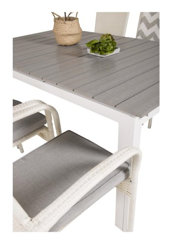 VENTURE DESIGN Anna hagestol med armlener - hvit rotting og stl 