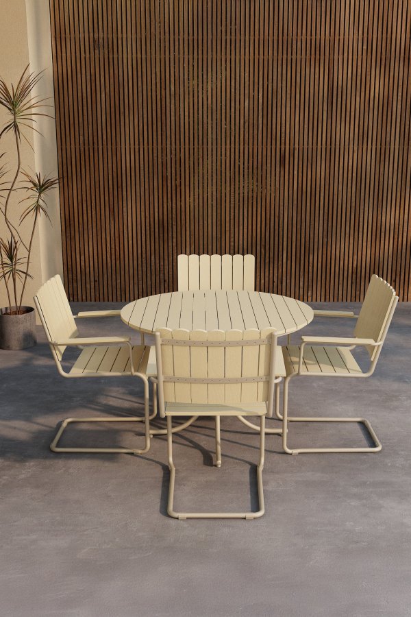 VENTURE HOME Holmsund Spisesett - Beige / Beige Polywood