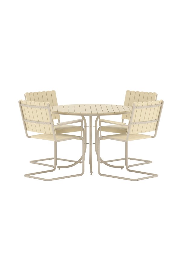 VENTURE HOME Holmsund Spisesett - Beige / Beige Polywood