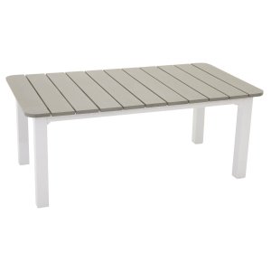 VENTURE DESIGN Parma rektangulr havebord - gr polywood hvid aluminium (110x60)