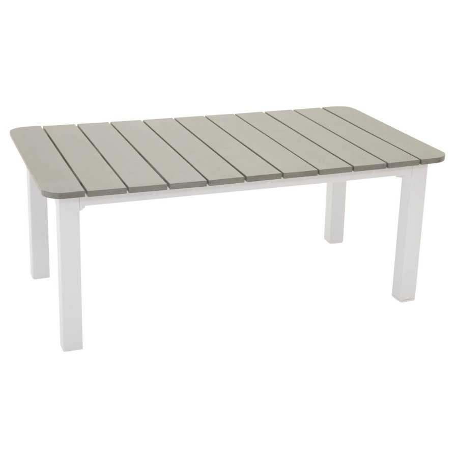 VENTURE DESIGN Parma rektangulrt hagebord - gr polywood hvit aluminium (110x60)