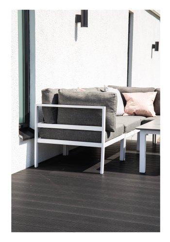 VENTURE DESIGN Parma rektangulrt hagebord - gr polywood hvit aluminium (110x60)