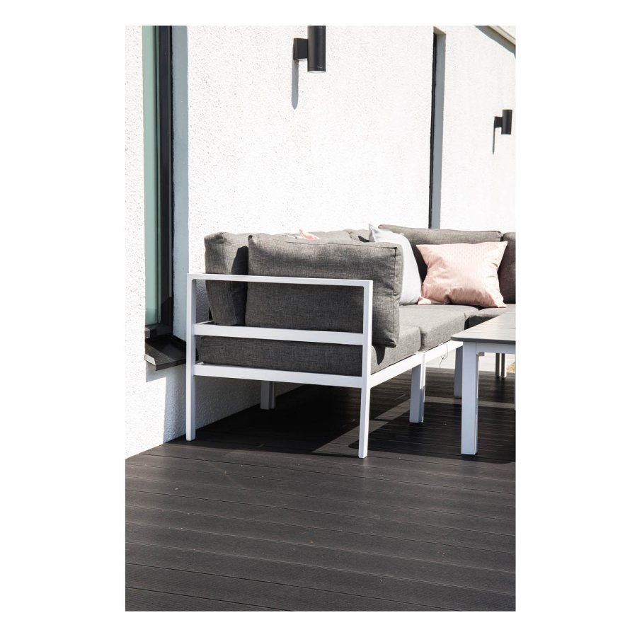 VENTURE DESIGN Parma rektangulrt hagebord - gr polywood hvit aluminium (110x60)
