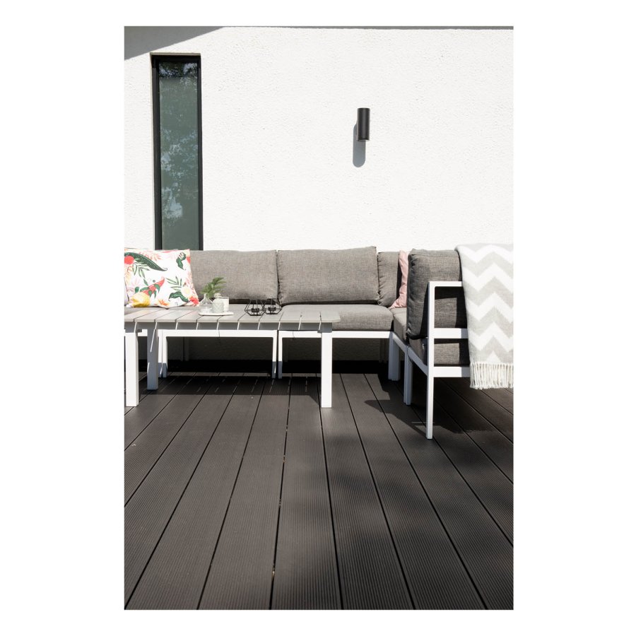 VENTURE DESIGN Parma rektangulrt hagebord - gr polywood hvit aluminium (110x60)