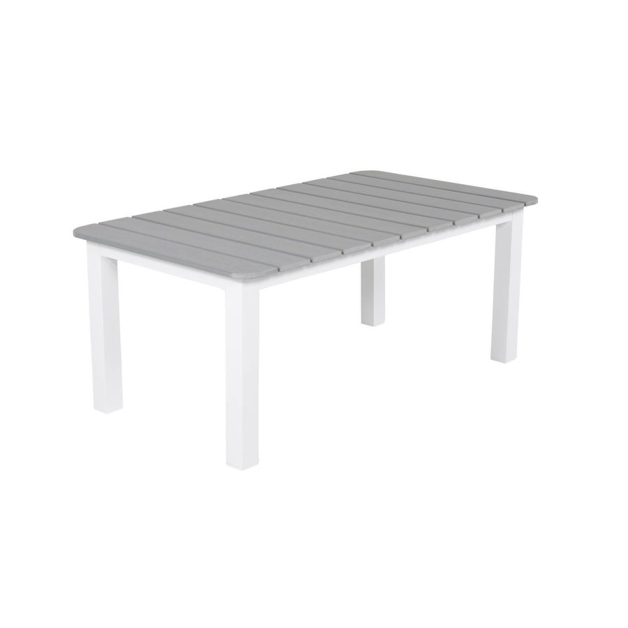 VENTURE DESIGN Parma rektangulrt hagebord - gr polywood hvit aluminium (110x60)