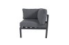 VENTURE DESIGN Copacabana Lux modulr hagesofa - hjrne med gr puter - svart aluminium 