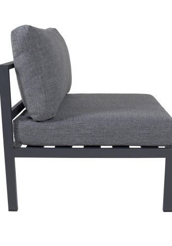 VENTURE DESIGN Copacabana Lux modulr hagesofa - midtre del - med gr pute - svart aluminium 