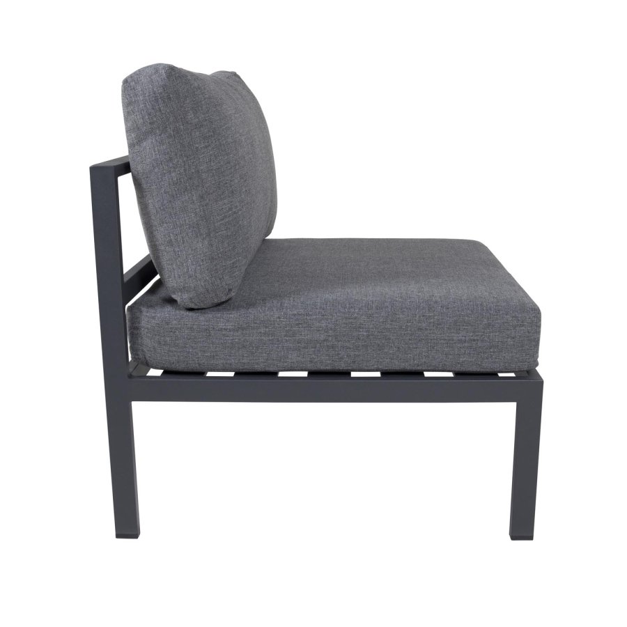 VENTURE DESIGN Copacabana Lux modulr hagesofa - midtre del - med gr pute - svart aluminium 