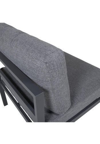 VENTURE DESIGN Copacabana Lux modulr hagesofa - midtre del - med gr pute - svart aluminium 