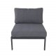 VENTURE DESIGN Copacabana Lux modulr hagesofa - midtre del - med gr pute - svart aluminium 