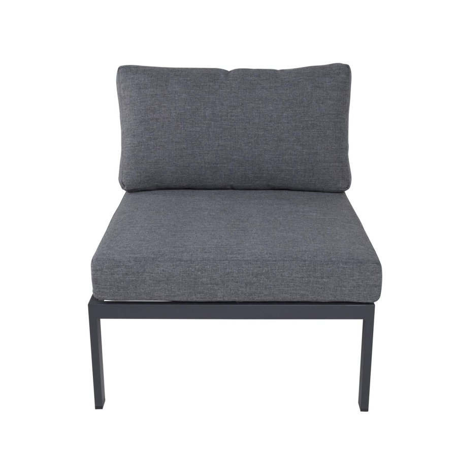 VENTURE DESIGN Copacabana Lux modulr hagesofa - midtre del - med gr pute - svart aluminium 