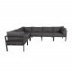 VENTURE DESIGN Copacabana Lux modulr hagesofa - midtre del - med gr pute - svart aluminium 