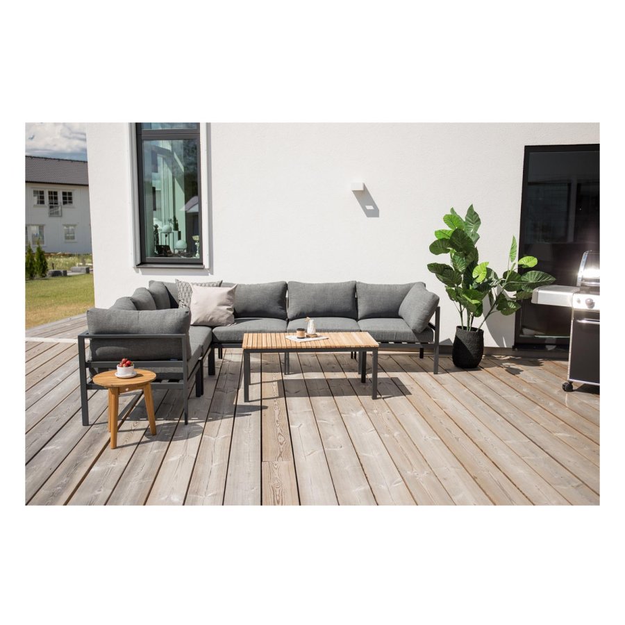 VENTURE DESIGN Copacabana Lux modulr hagesofa - midtre del - med gr pute - svart aluminium 