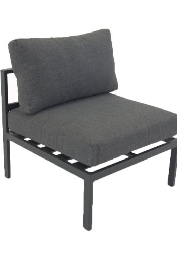 VENTURE DESIGN Copacabana Lux modulr hagesofa - midtre del - med gr pute - svart aluminium 