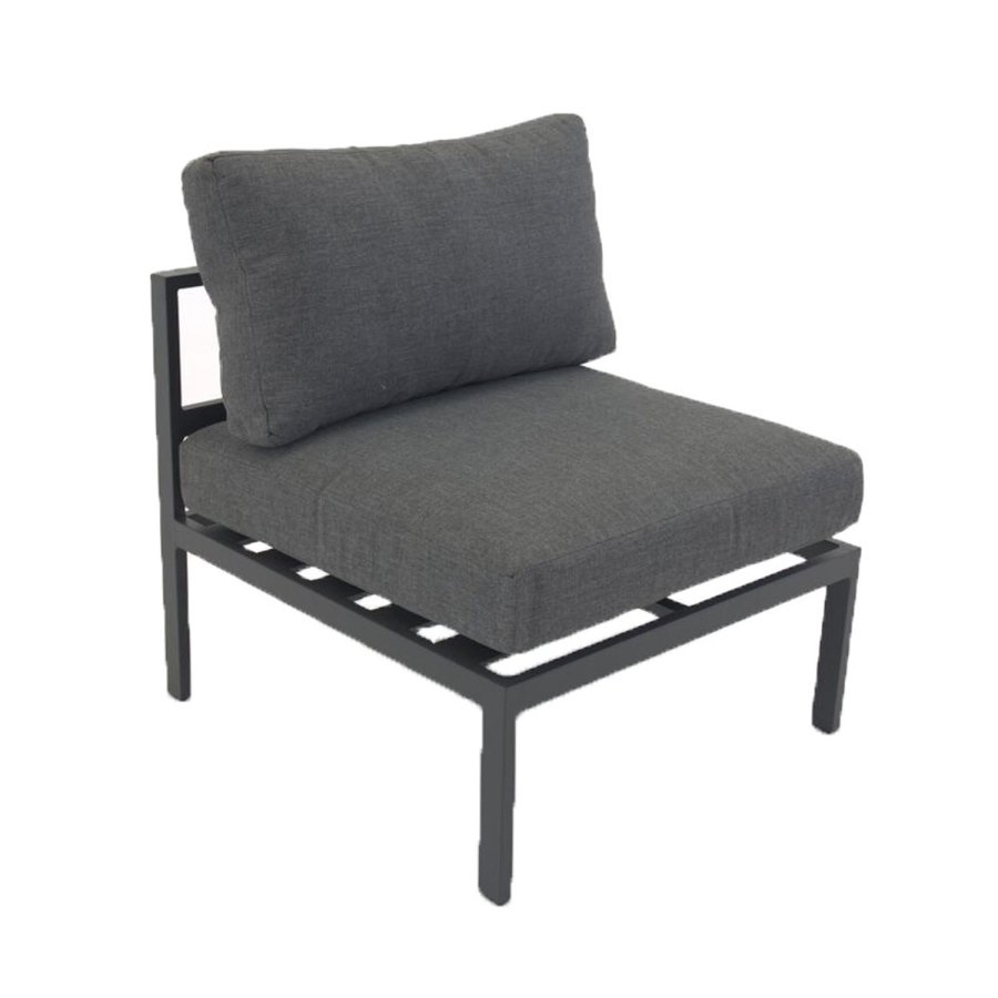 VENTURE DESIGN Copacabana Lux modulr hagesofa - midtre del - med gr pute - svart aluminium 