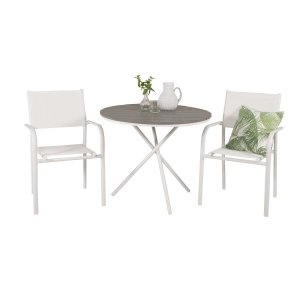 VENTURE DESIGN Santorini havestol m. armln - hvid stof og aluminium