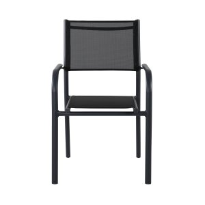 VENTURE DESIGN Santorini havestol, m. armln - sort textilene og aluminium