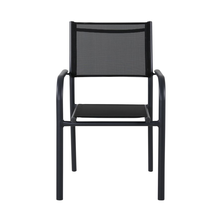 VENTURE DESIGN Santorini hagestol, med armlener - svart tekstilene og aluminium