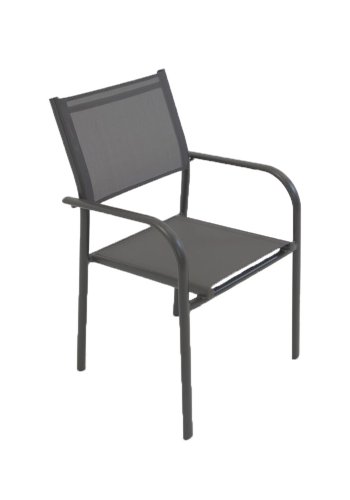 VENTURE DESIGN Santorini hagestol, med armlener - svart tekstilene og aluminium