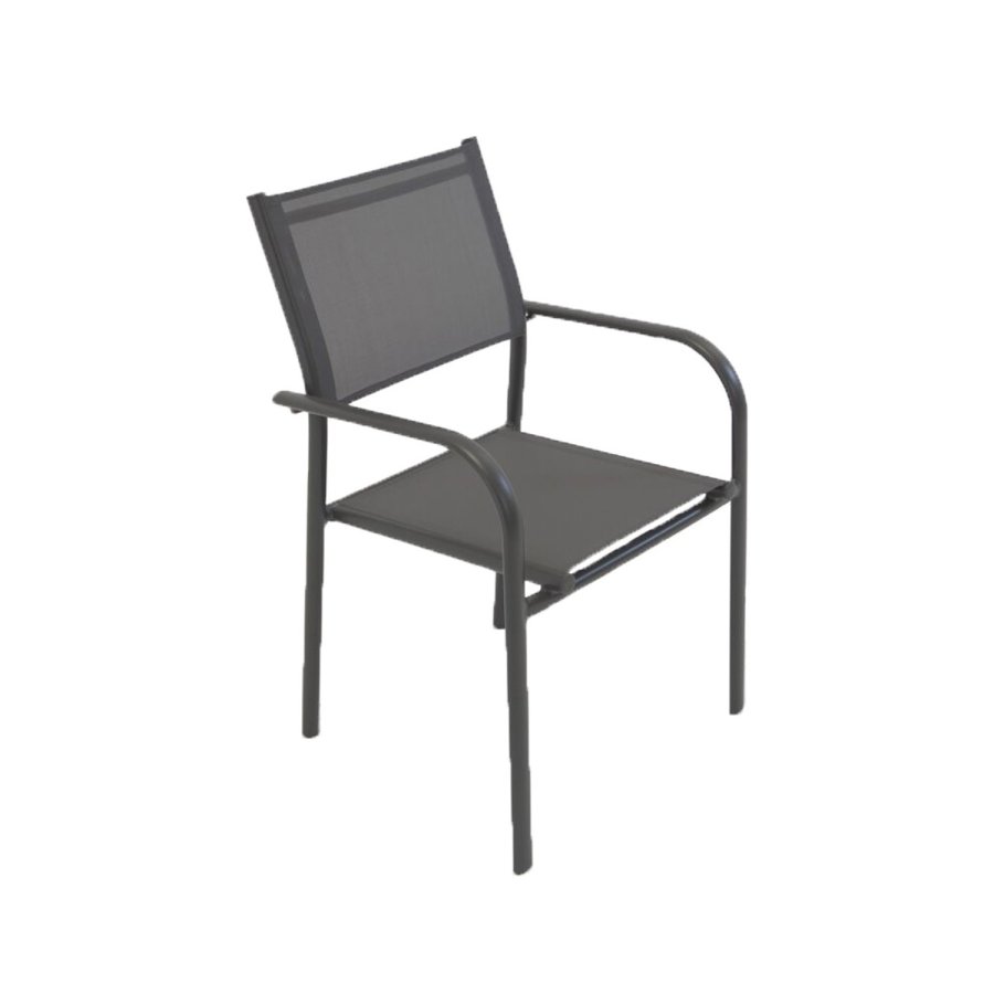 VENTURE DESIGN Santorini hagestol, med armlener - svart tekstilene og aluminium