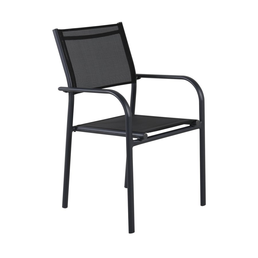 VENTURE DESIGN Santorini hagestol, med armlener - svart tekstilene og aluminium