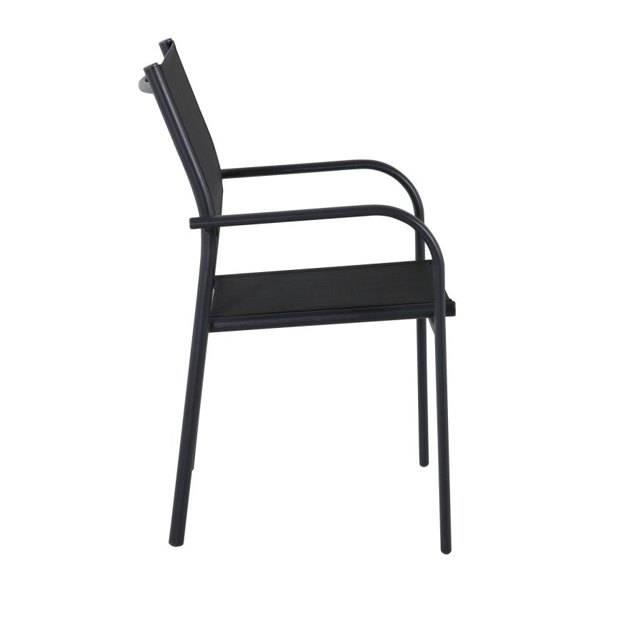VENTURE DESIGN Santorini hagestol, med armlener - svart tekstilene og aluminium