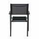 VENTURE DESIGN Santorini hagestol, med armlener - svart tekstilene og aluminium