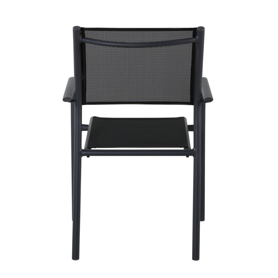 VENTURE DESIGN Santorini hagestol, med armlener - svart tekstilene og aluminium
