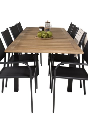 VENTURE DESIGN Santorini hagestol, med armlener - svart tekstilene og aluminium