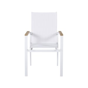 VENTURE DESIGN Texas havestol, m. armln - natur teaktr, hvid textilene og aluminium