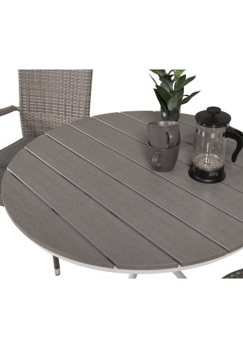 VENTURE DESIGN rundt Parma utendrs kafbord - grtt, hvitt aluminium (90)