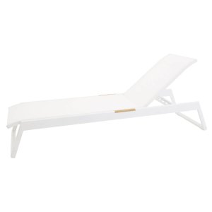 VENTURE DESIGN Mexico udendrs liggestol - hvid stof og aluminium 
