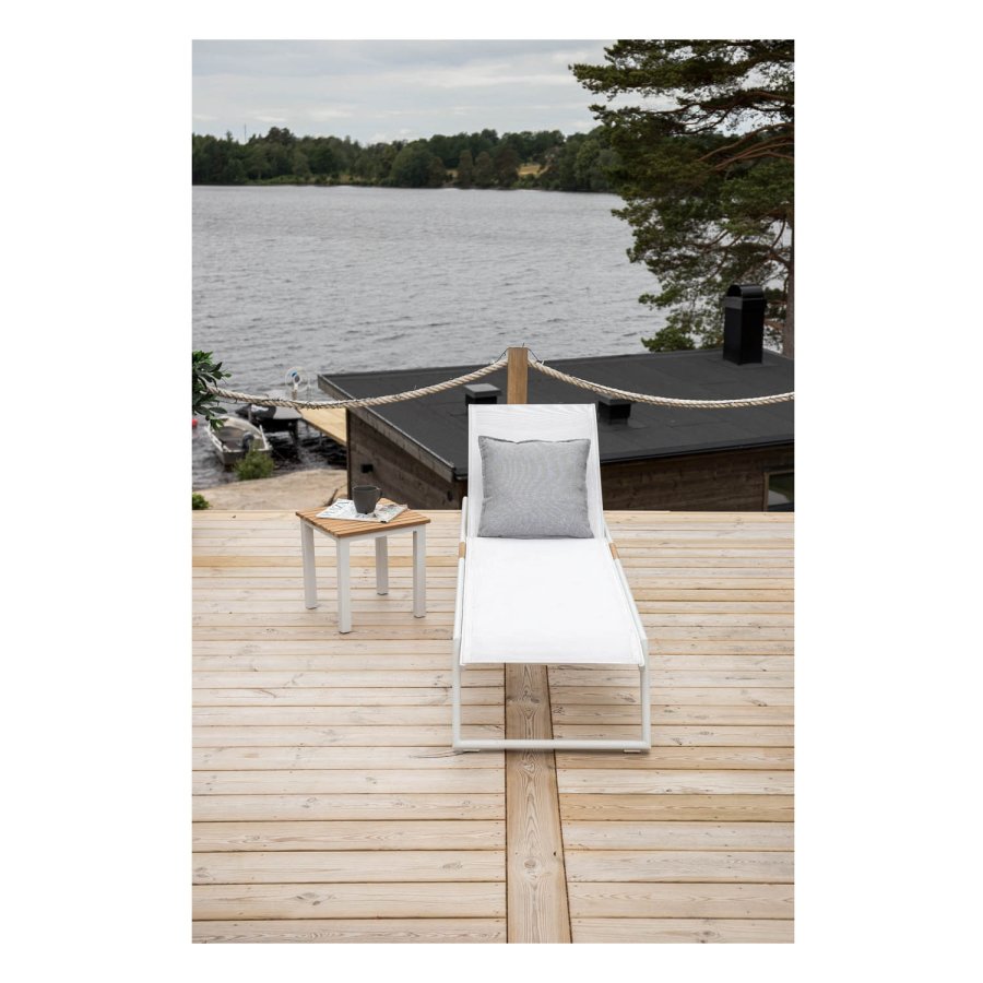 VENTURE DESIGN Mexiko Utomhus Solstol - Vitt Tyg och Alu