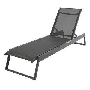 VENTURE DESIGN Mexico udendrs liggestol - sort stof og aluminium 