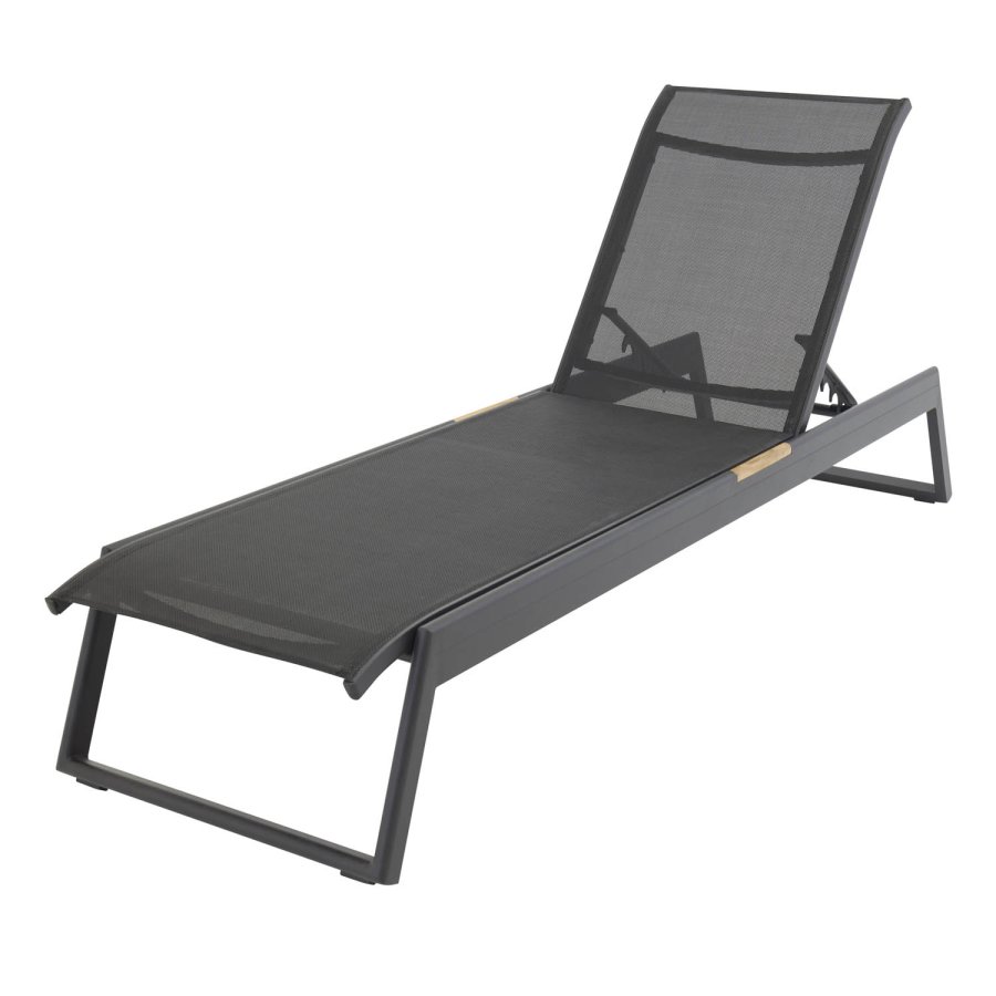 VENTURE DESIGN Mexico Utomhus Solstol - Svart Tyg och Alu