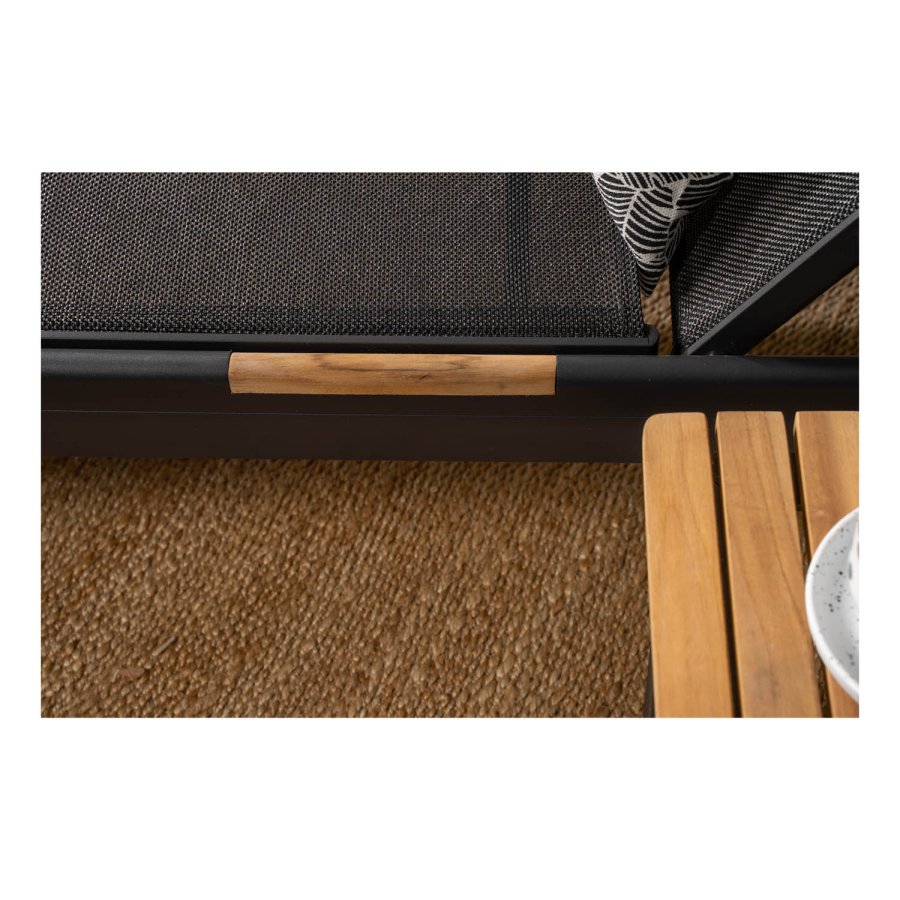 VENTURE DESIGN Mexico Utomhus Solstol - Svart Tyg och Alu