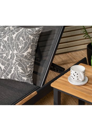 VENTURE DESIGN Mexico Utomhus Solstol - Svart Tyg och Alu