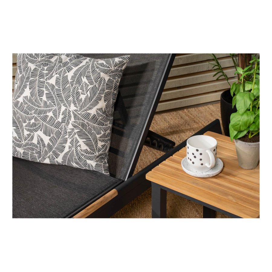 VENTURE DESIGN Mexico Utomhus Solstol - Svart Tyg och Alu