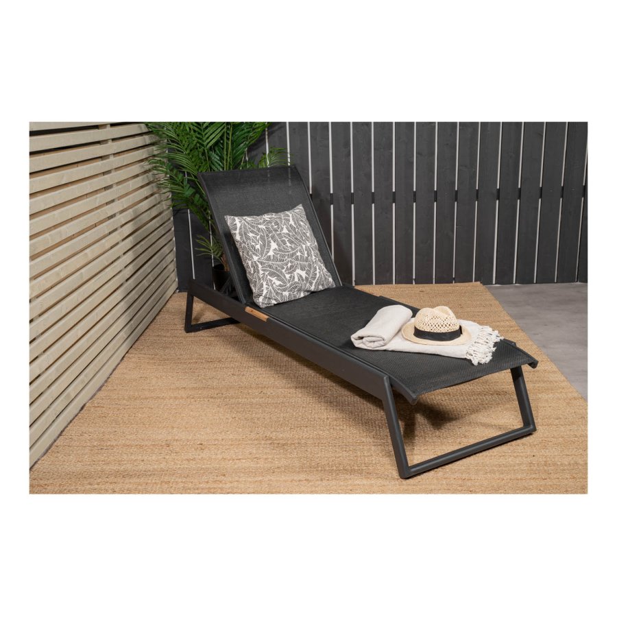 VENTURE DESIGN Mexico Utomhus Solstol - Svart Tyg och Alu