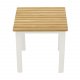 VENTURE DESIGN kvadratisk Mexico utendrs sidebord - naturlig teak og hvit aluminium (40x40)