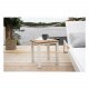 VENTURE DESIGN kvadratisk Mexico utendrs sidebord - naturlig teak og hvit aluminium (40x40)