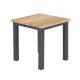 VENTURE DESIGN kvadratisk Mexico utendrs sidebord - naturlig teak og svart aluminium (40x40)