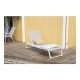 VENTURE DESIGN Parma udendrs liggestol - gr stof og hvid aluminium