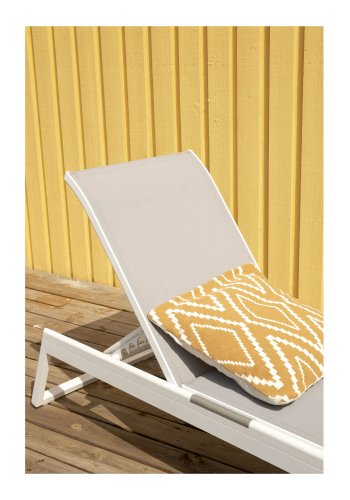 VENTURE DESIGN Parma udendrs liggestol - gr stof og hvid aluminium