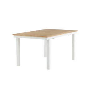 VENTURE DESIGN rektangulr Panama havebord - natur teaktr og hvid aluminium (160x90)