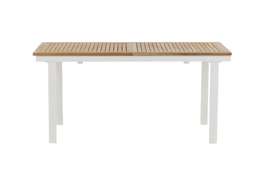 VENTURE DESIGN rektangulrt Panama hagebord - naturlig teak og hvit aluminium (160x90)