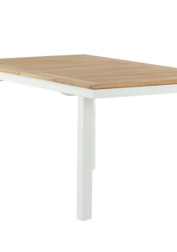 VENTURE DESIGN rektangulrt Panama hagebord - naturlig teak og hvit aluminium (160x90)