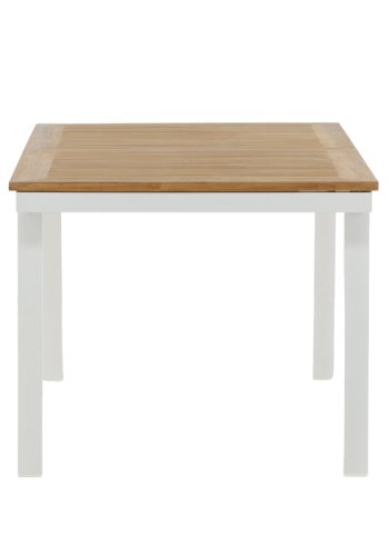 VENTURE DESIGN rektangulrt Panama hagebord - naturlig teak og hvit aluminium (160x90)